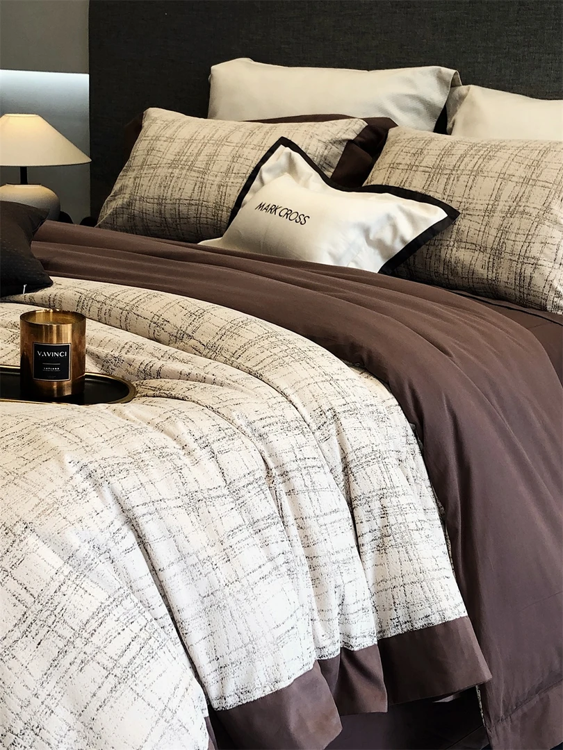 莉姐MARK CROSS【巴黎晨曦】奢享云柔鎏金绒全棉磨毛烫金压花四件套