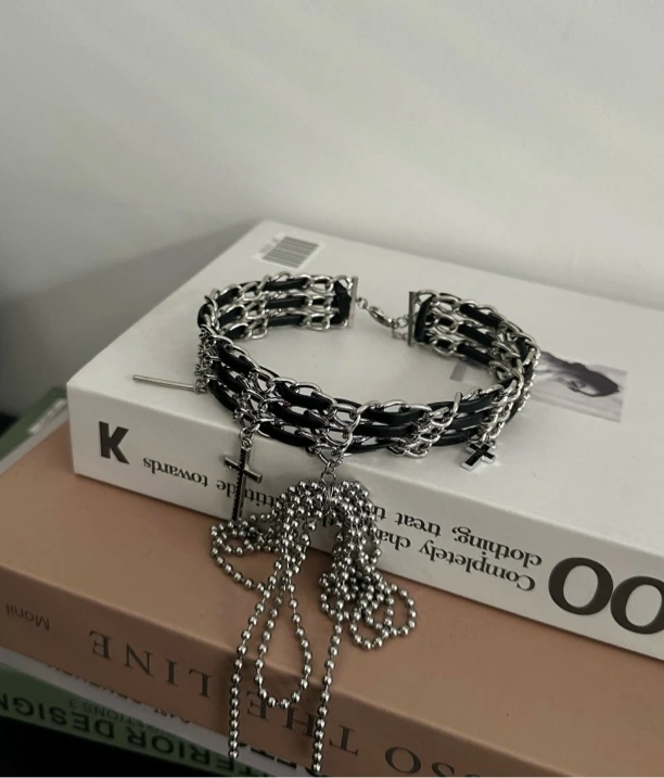 非金属合成锆石项链 复古辣妹 百搭 分享无金属自留重工项链