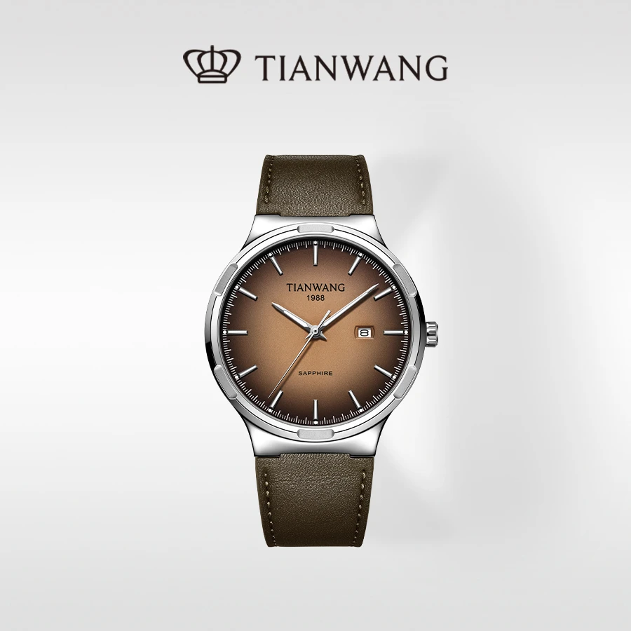 天王表雅仕系列男士表商场同款商务通勤石英国表咖啡盘皮带31362