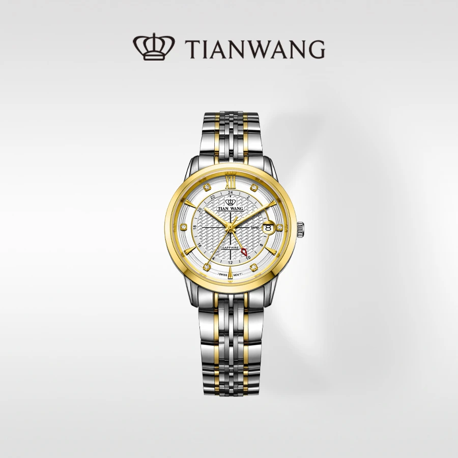 天王表雅仕系列手表商场同款商务经典女士石英白盘钢带-3817