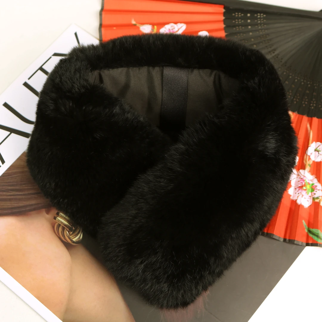 獭兔毛整皮小香围脖女冬季真皮草百搭围巾新款脖套加厚保暖真毛