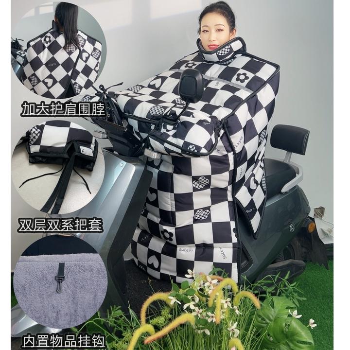 夜间反光【加长护脖+加大护肩】电动车挡风被加厚加绒防雨水秋冬季