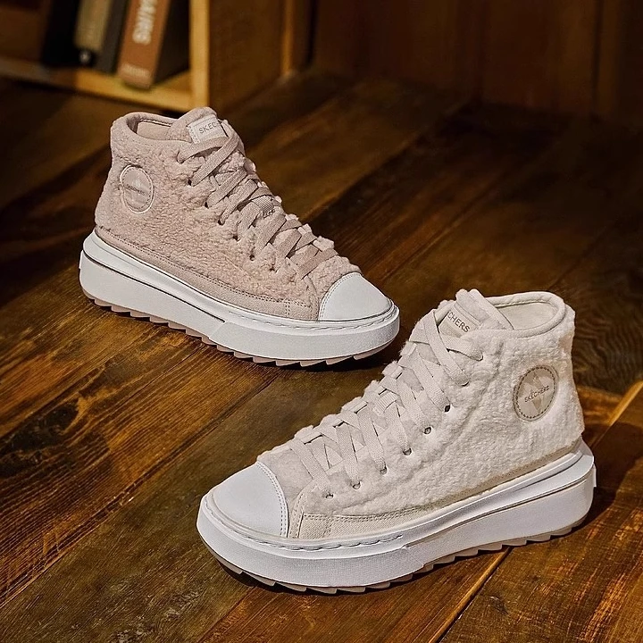 女士时尚潮流厚底绒毛中帮短靴秋冬设计感厚底增高鞋185241