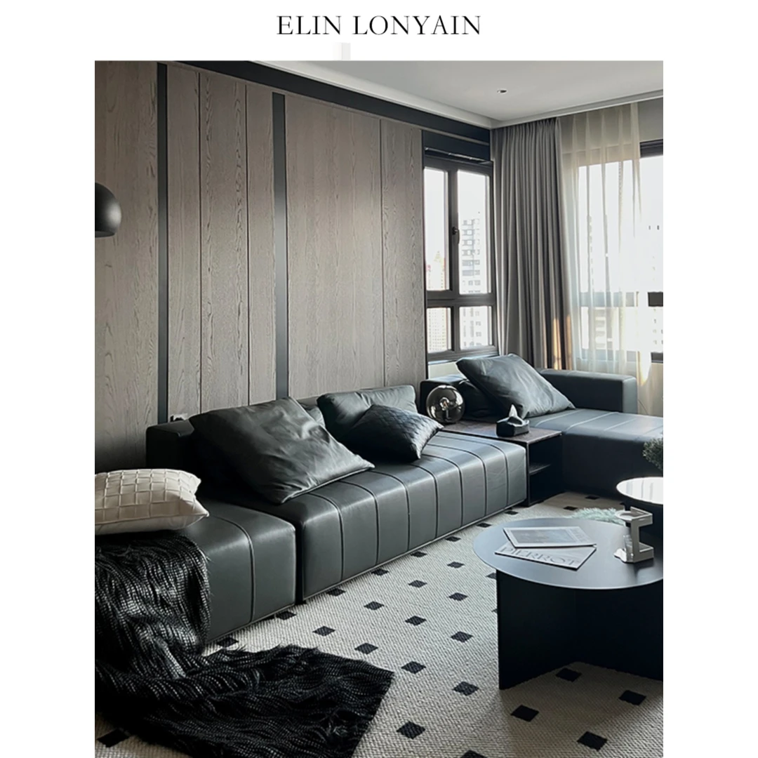 ELIN LONYAIN现代简约轻奢绿色系沙发搭配靠垫抱枕样板房方枕搭毯