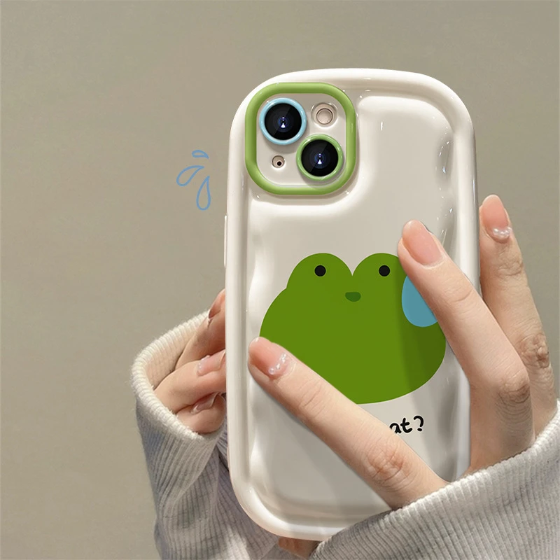 适用苹果15promax手机壳iPhone13/14气垫软壳11/12可爱流汗青蛙xs