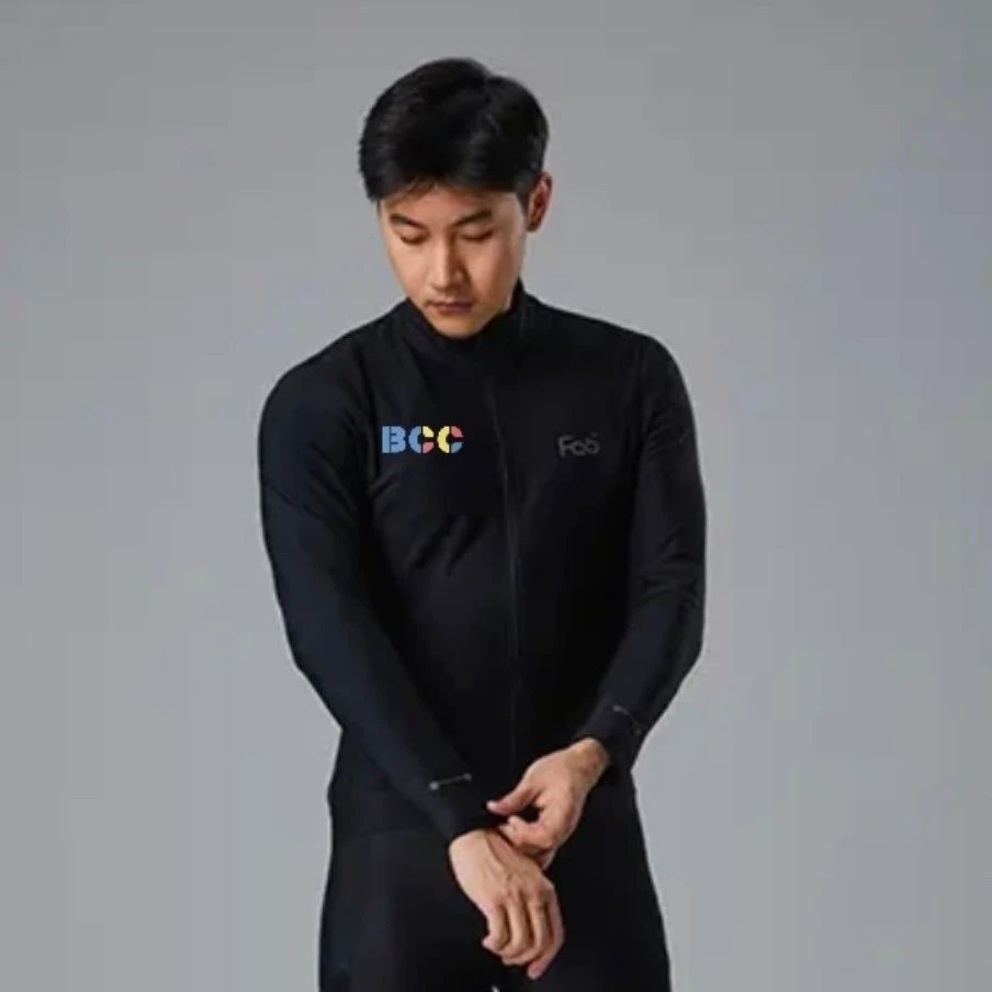 【零上高端】BCC男女黑色防水抓绒骑行服长袖上衣