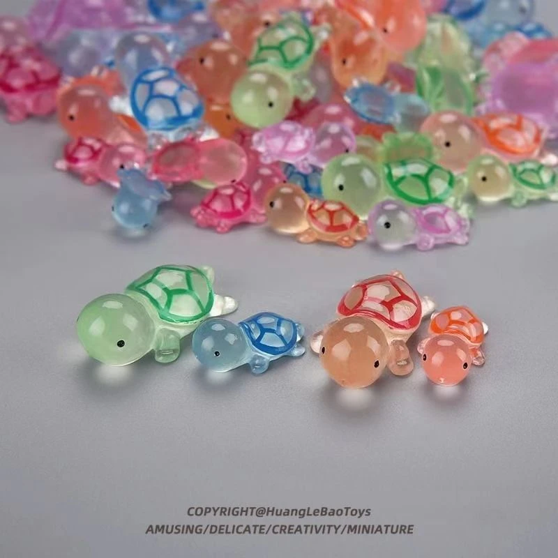 3.5厘米透色树脂diy夜光小龟龟，（对对碰）