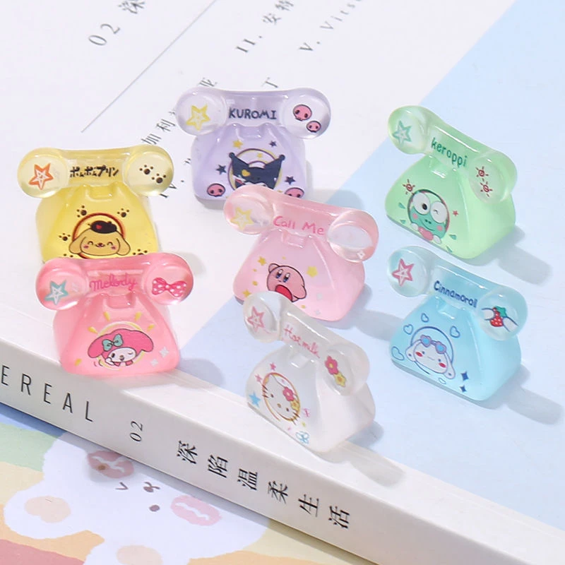 夜光三丽鸥电话儿童乐园夜光树脂摆件迷你玩具跨境小礼品批发饰品