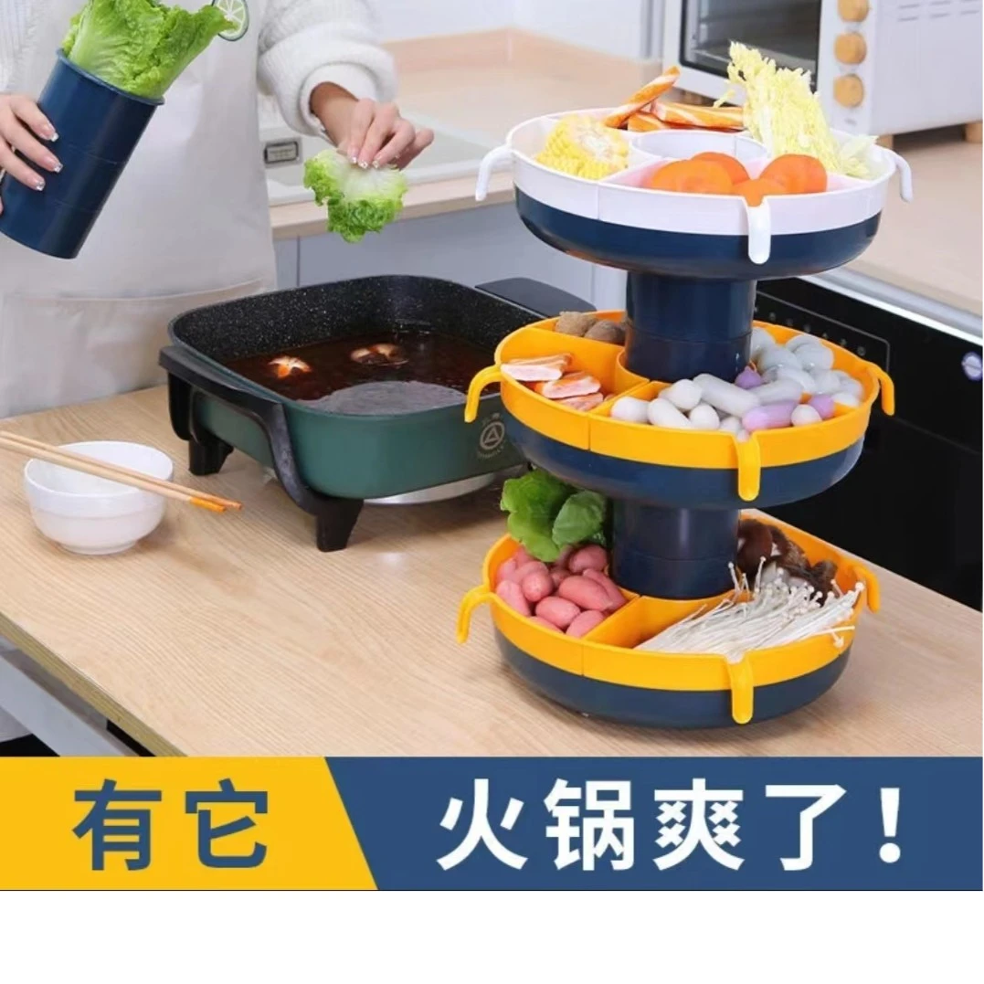 新疆包邮厨房旋转火锅盘蔬菜拼盘洗菜沥水篮水果盆创意家用多功能
