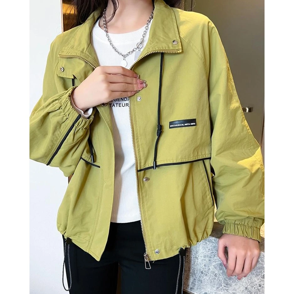 韩版短外套女春秋款2024年春秋时尚洋气开衫棒球服冲锋衣风衣上衣