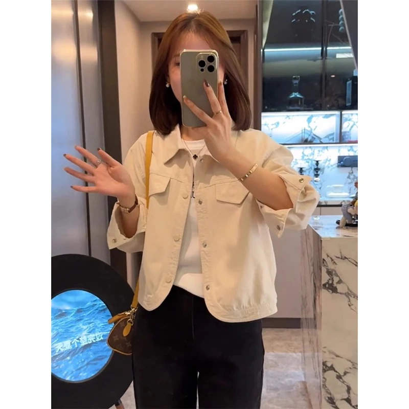 2024秋季新款时尚抽绳设计感长袖衬衫女宽松显瘦小个子气质上衣潮