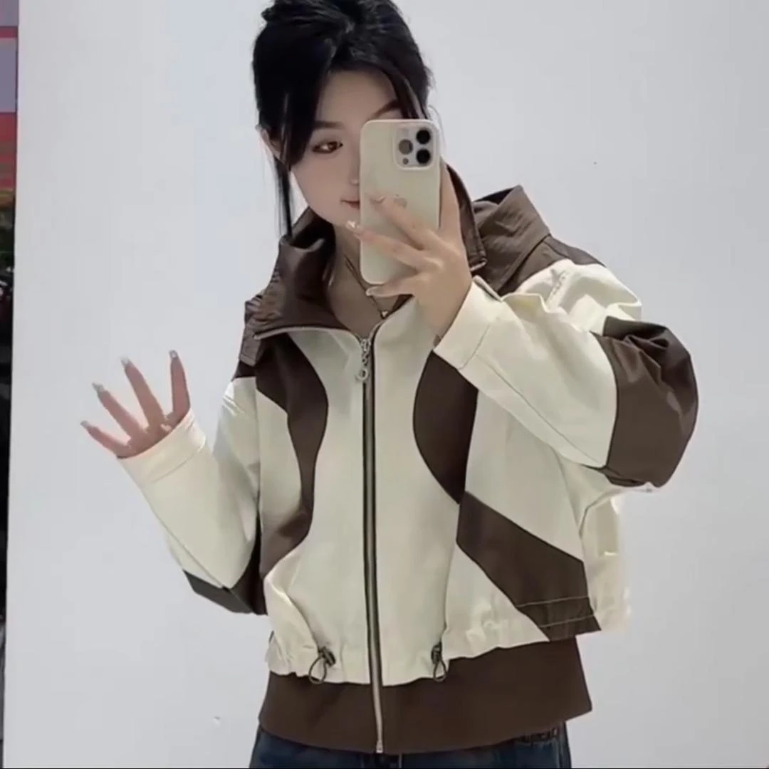 时尚撞色棒球服女秋装休闲外套小个子夹克2023年秋季新款欧洲站潮