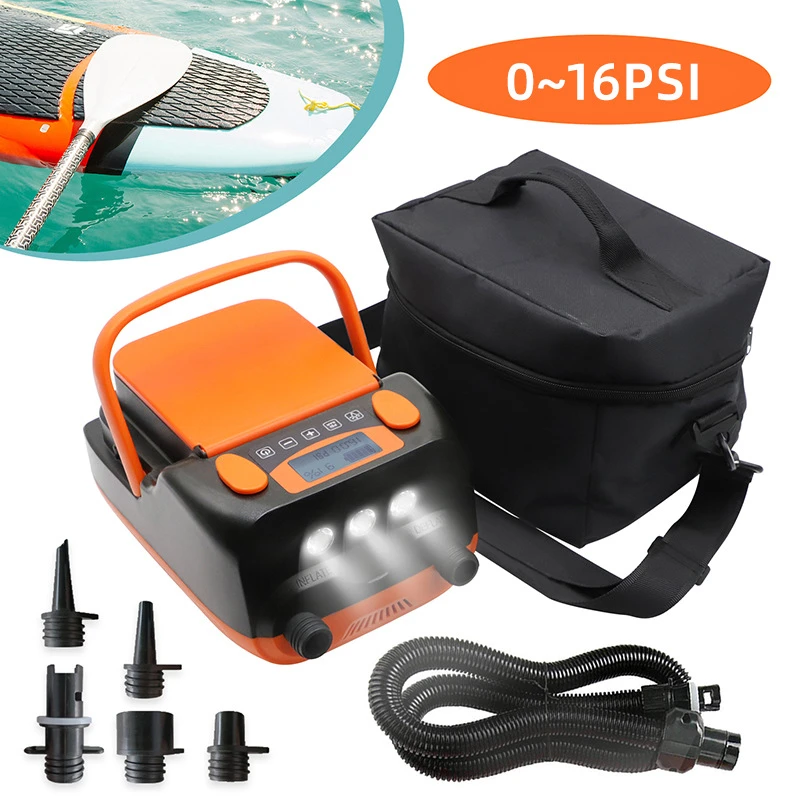 蓄电池充气泵SUP桨板冲浪板高压电动打气泵12V带蓄电6000mAH