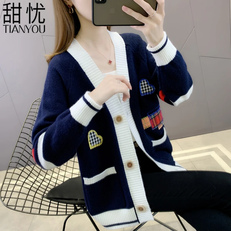 2025春秋季新款毛衣外套小香风开衫女披肩洋气宽松针织衫外搭上衣