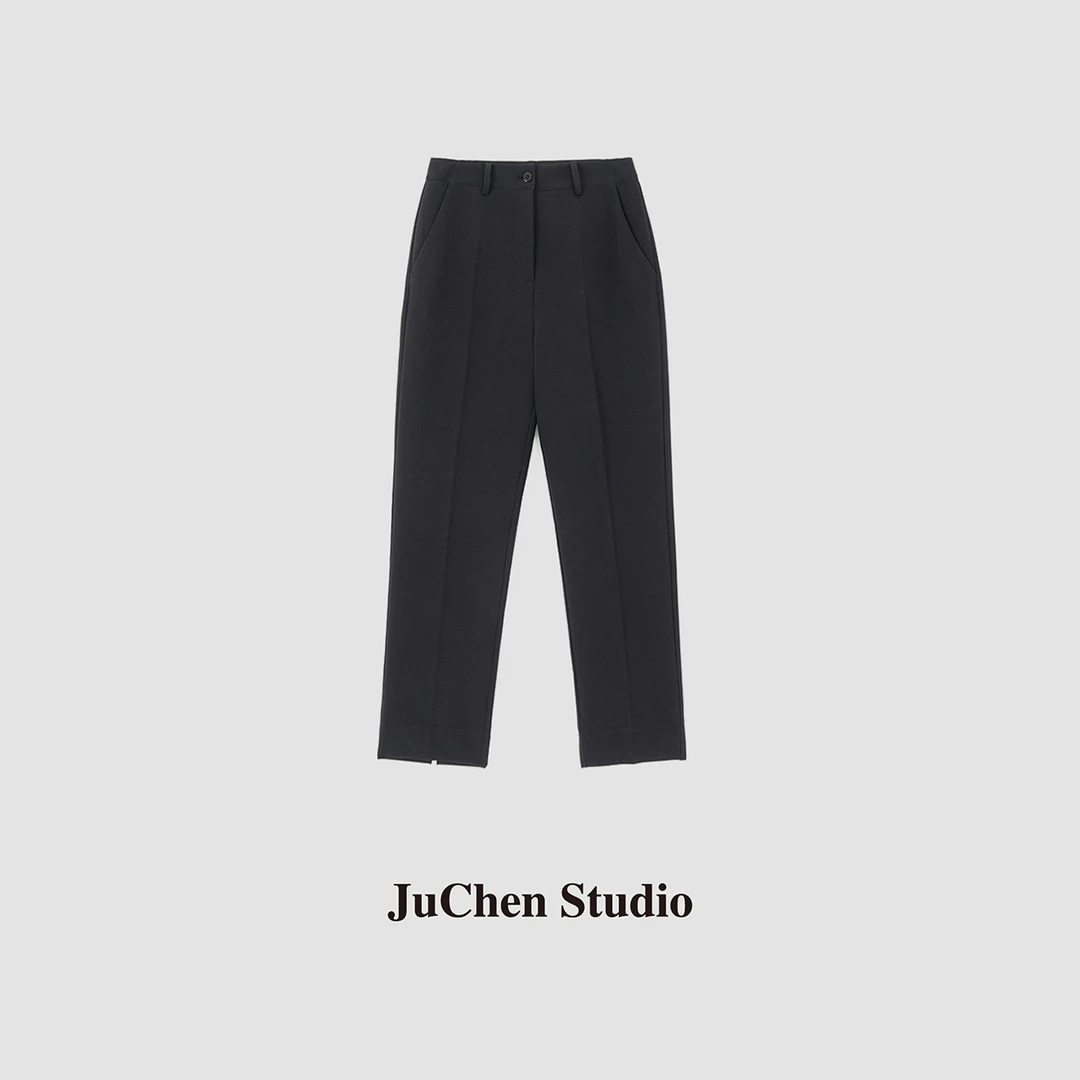 “夏日 九分小黑裤”春夏版轻薄四面弹干练简约通勤小直筒SS032212