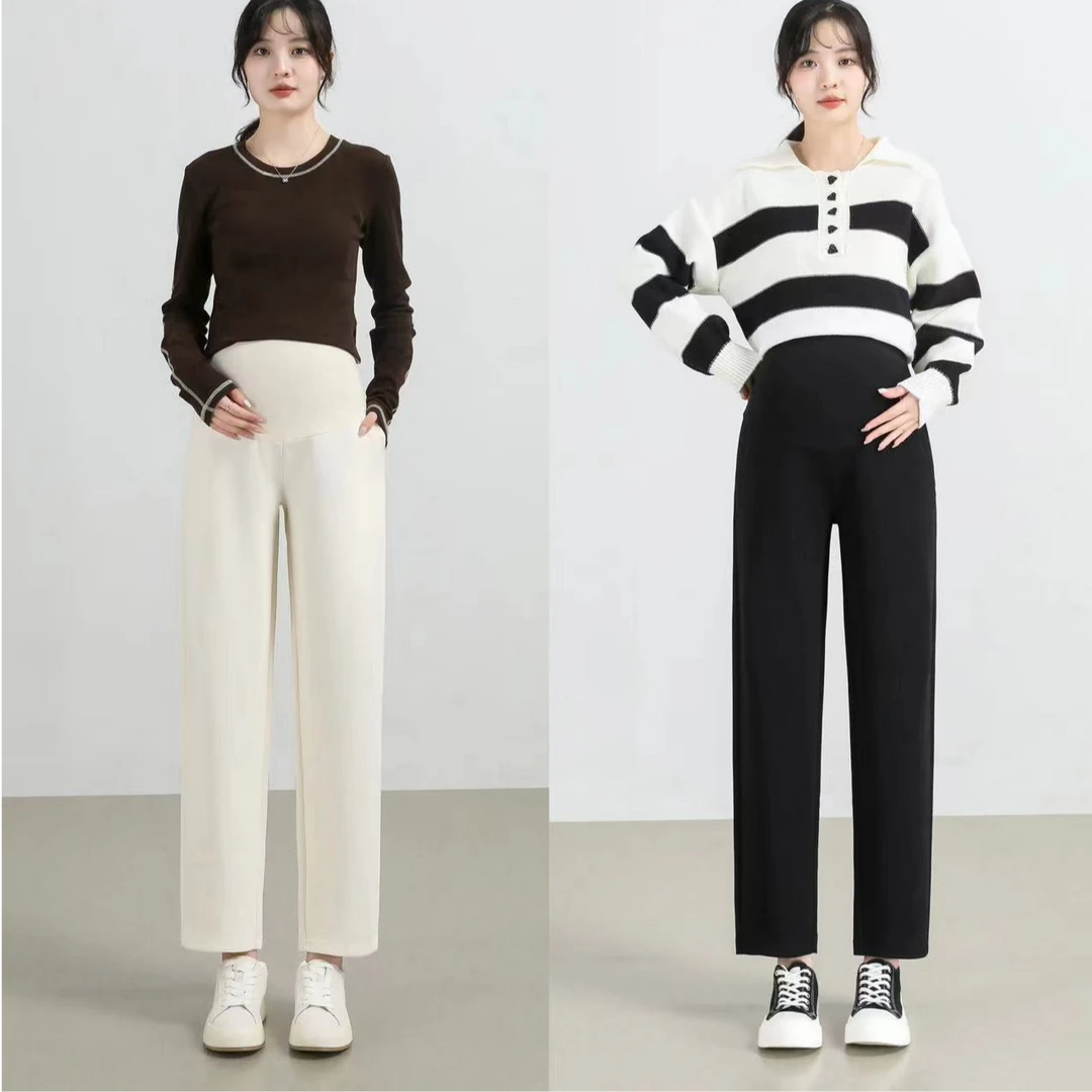 【XiaoYu】秋季新款孕妇直筒裤九分哈伦裤萝卜裤百搭休闲显瘦老爹裤