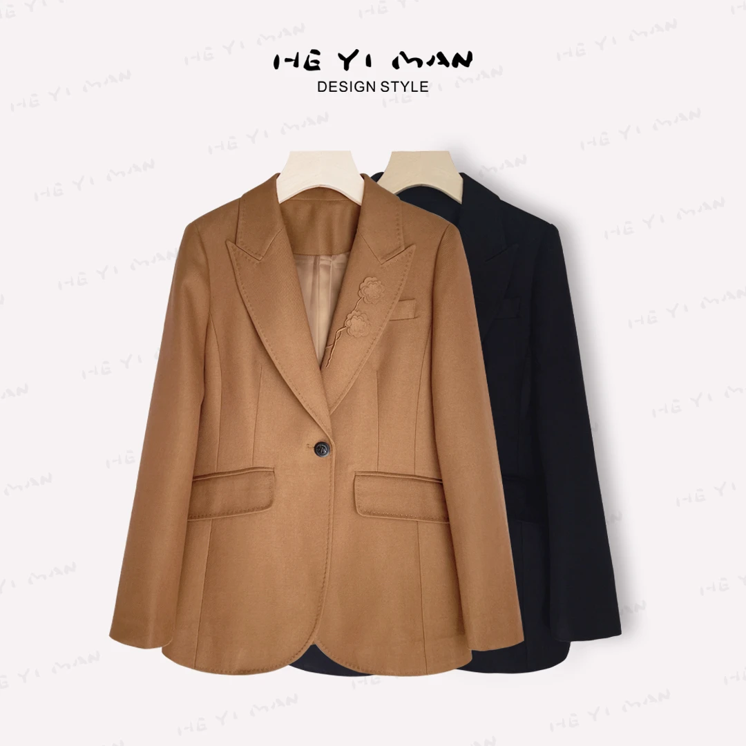 【何以慢】轻职风羊毛秋季纯色刺绣立体装饰高定西装A3-A3390