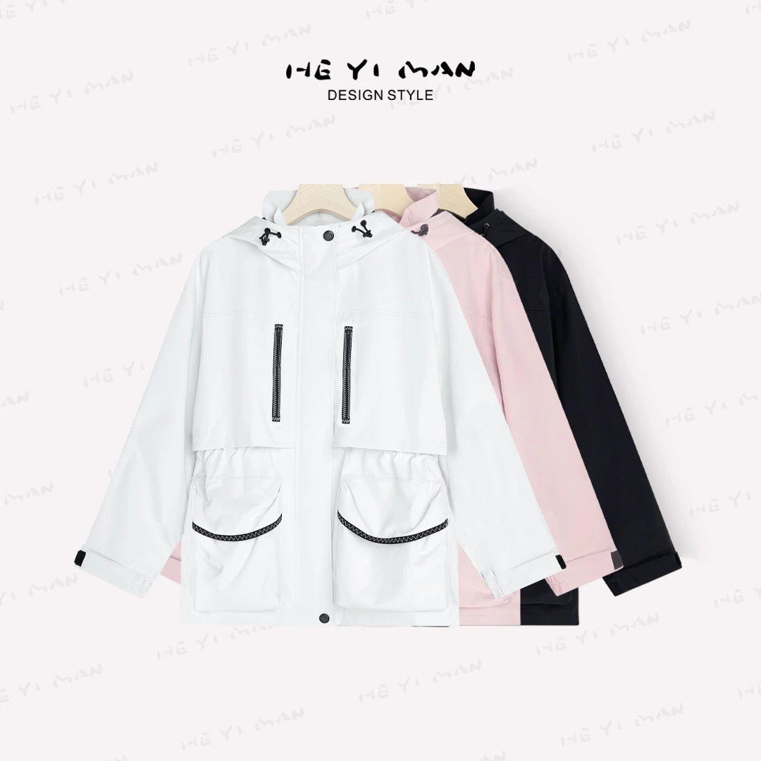 【何以慢】春秋拼接撞色城市轻户外大口袋三防冲锋衣A3-A4425