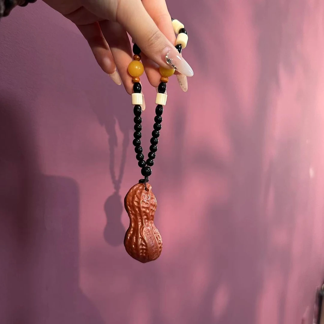 [XC]-宜兴紫砂好事发生手把件花生