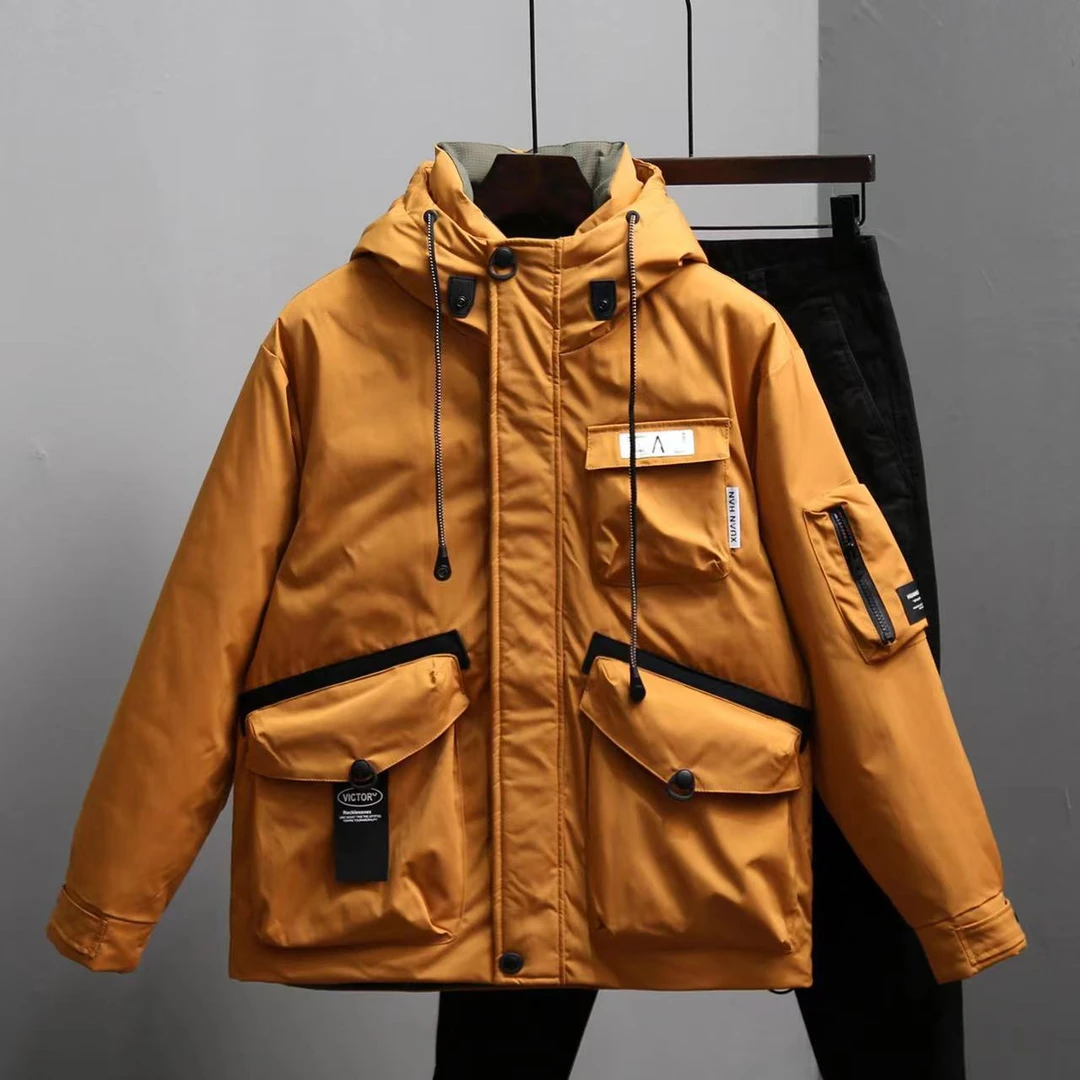 80073#冬季新款连帽加厚百搭工装休闲外套