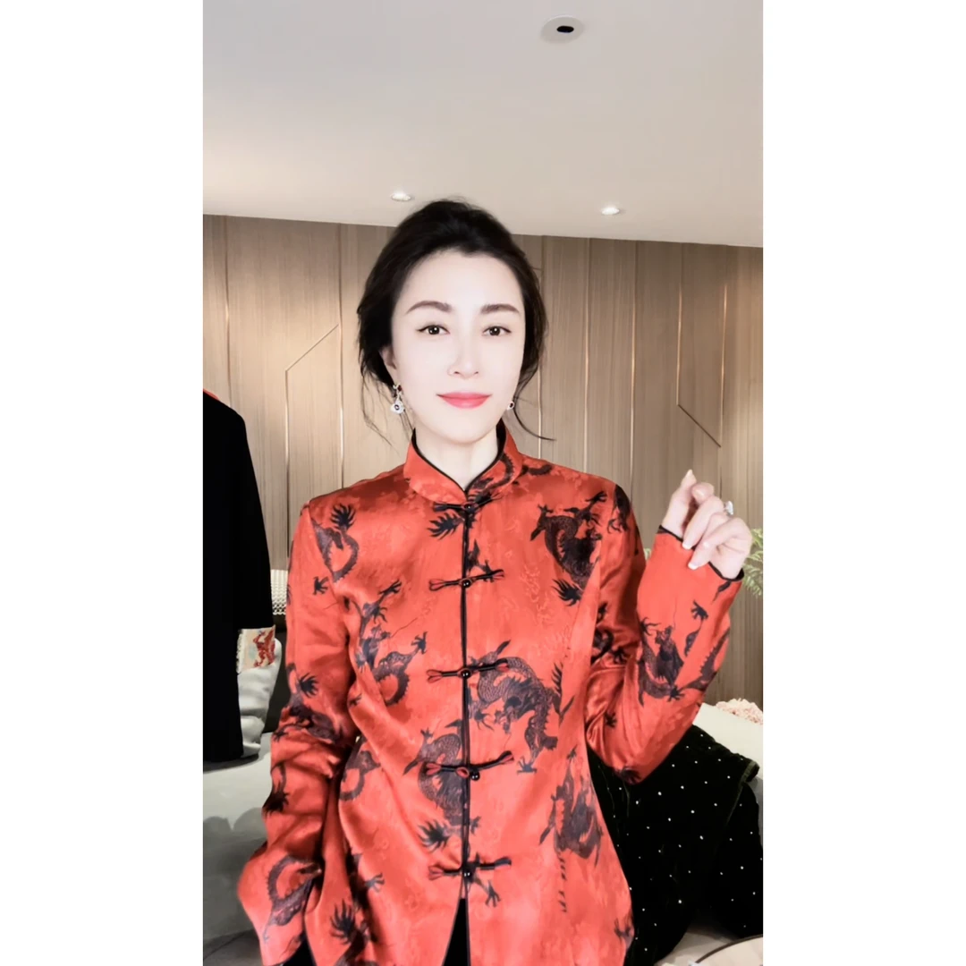 VV&AA 龙迎春 秋季新款新中式国风复古网红气质百搭外套 OB2941