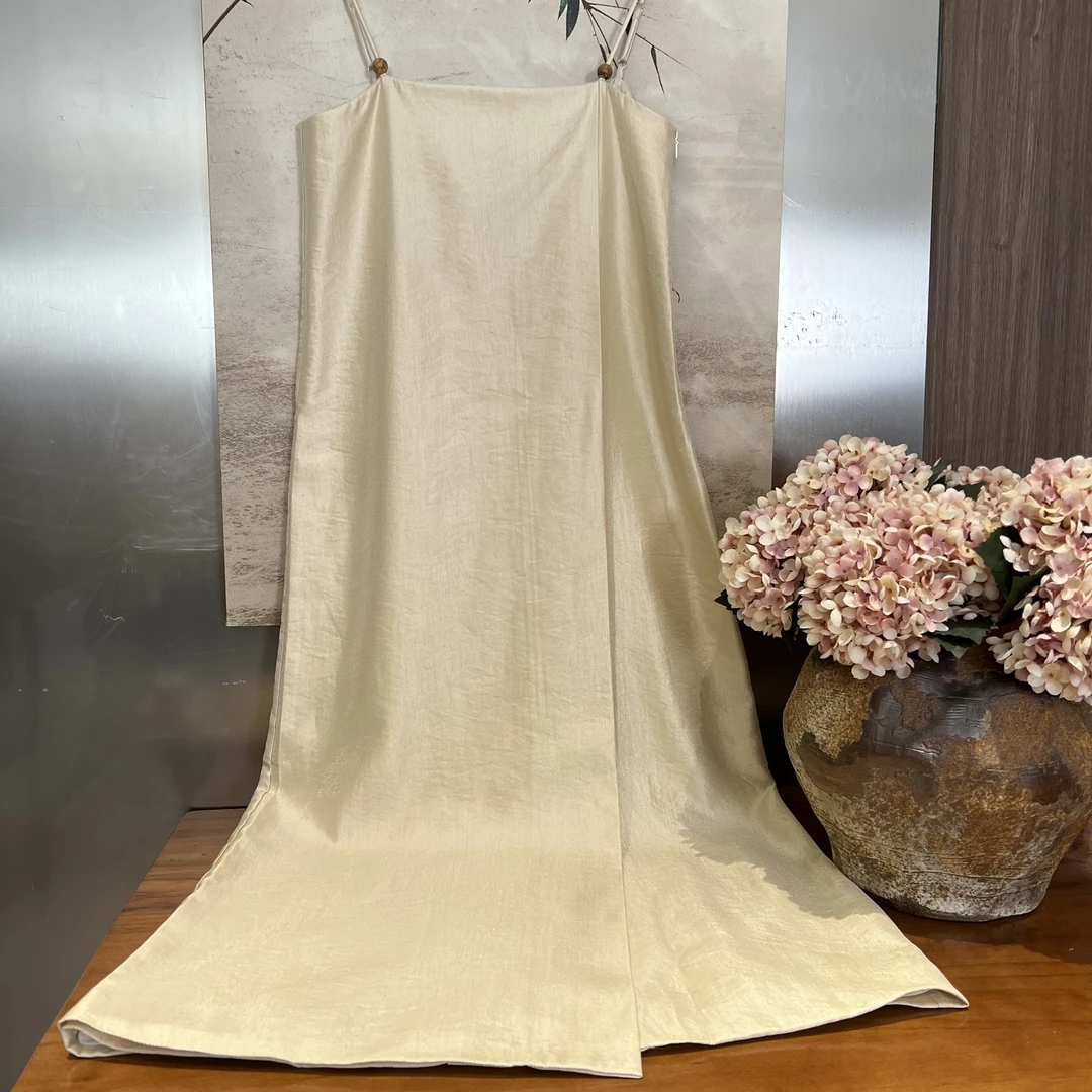 VV&AA 蒹葭苍苍 秋季新款时尚气质天丝斜纹吊带裙2562