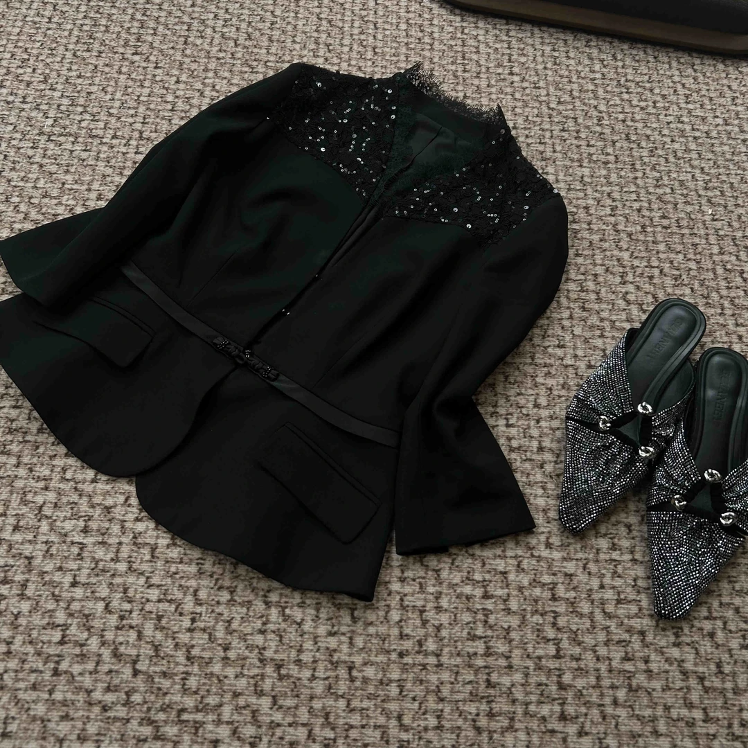 VV&AA 【若水三千】春季新款重工蕾丝小香风秋季女外套 RK9040VA