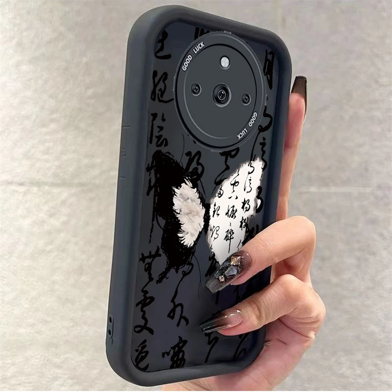 适用realme真我11Pro+手机壳RMX3740彩绘女款个性防摔女书法蝴蝶