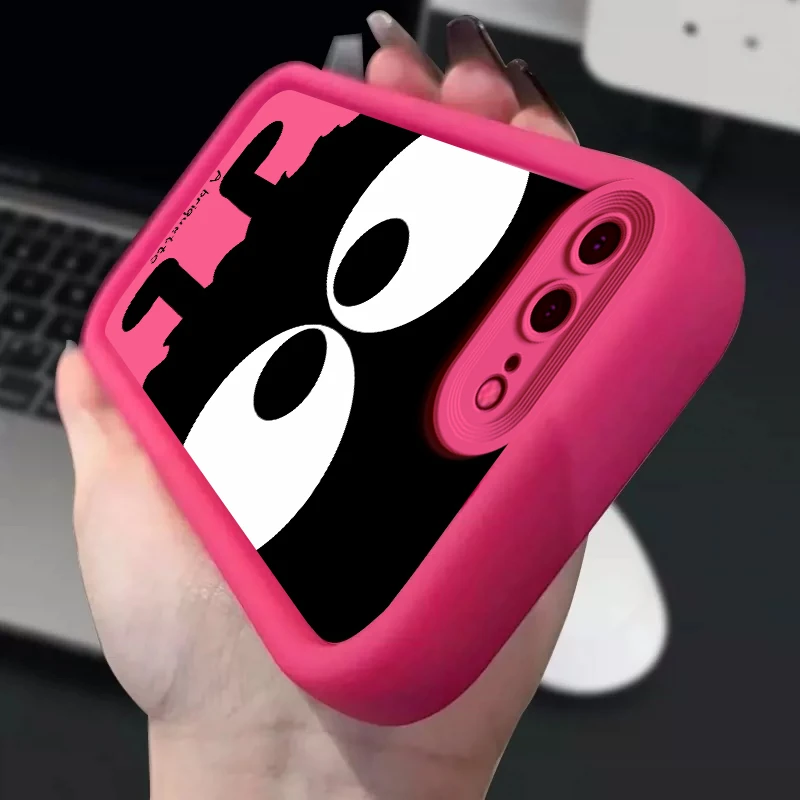 适用iPhone苹果8plus手机壳A1864全包女款防摔创意彩绘潮大眼煤球