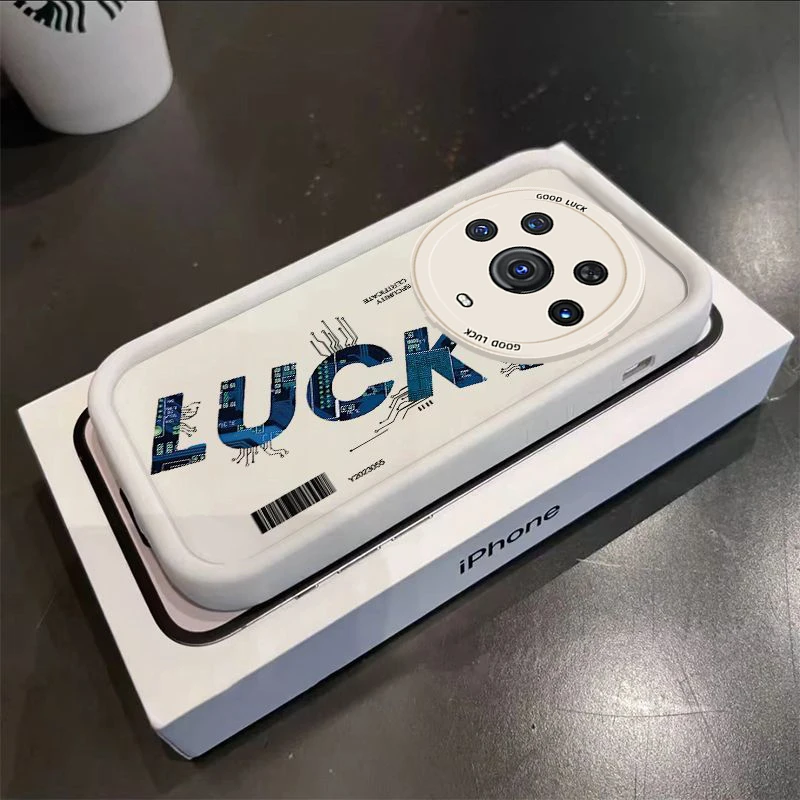 适用荣耀Magic3Pro手机壳ELZ-AN10防摔创意女款全包个性电路LUCK