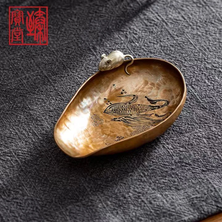 臻宝堂纯铜茶则茶荷