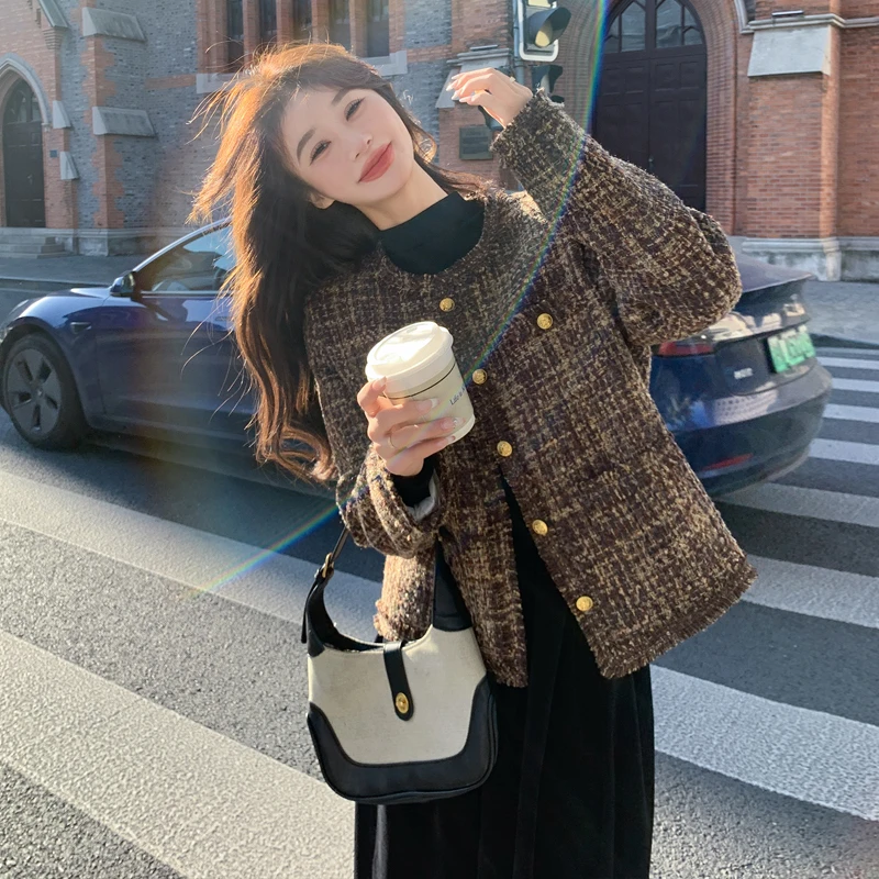 法式高级感套装裙女2025冬季新款富家千金小香风外套连衣裙两件套