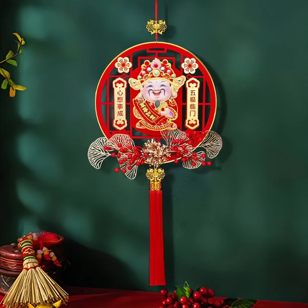 2024大号摇头财神新年高档定制亚克力春节挂件客厅节庆装饰品