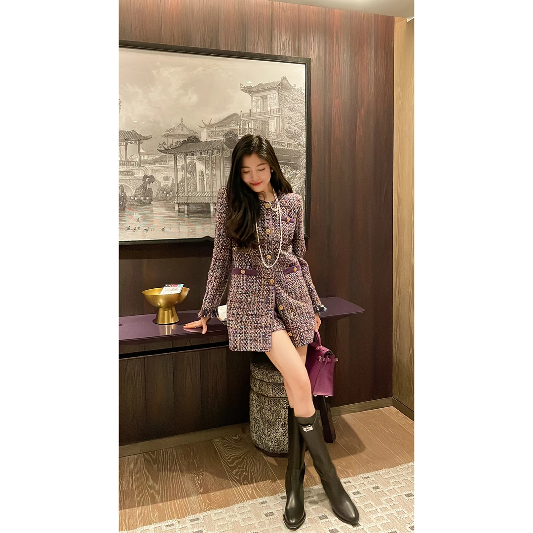 【N·COU】23秋冬新款【千颂伊】小香风轻奢外套&短裤-DY8726热力感