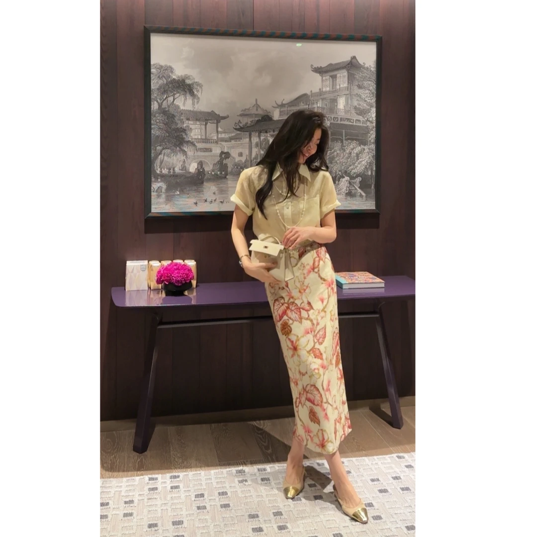 【N·COU】24夏新款【巴厘假期】浪漫桑蚕丝上衣&半裙-DY21356