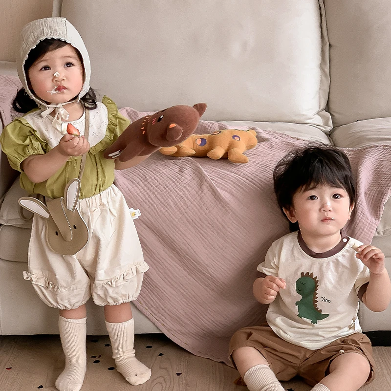 2024婴幼儿拼色蕾丝娃娃衫YZ230100