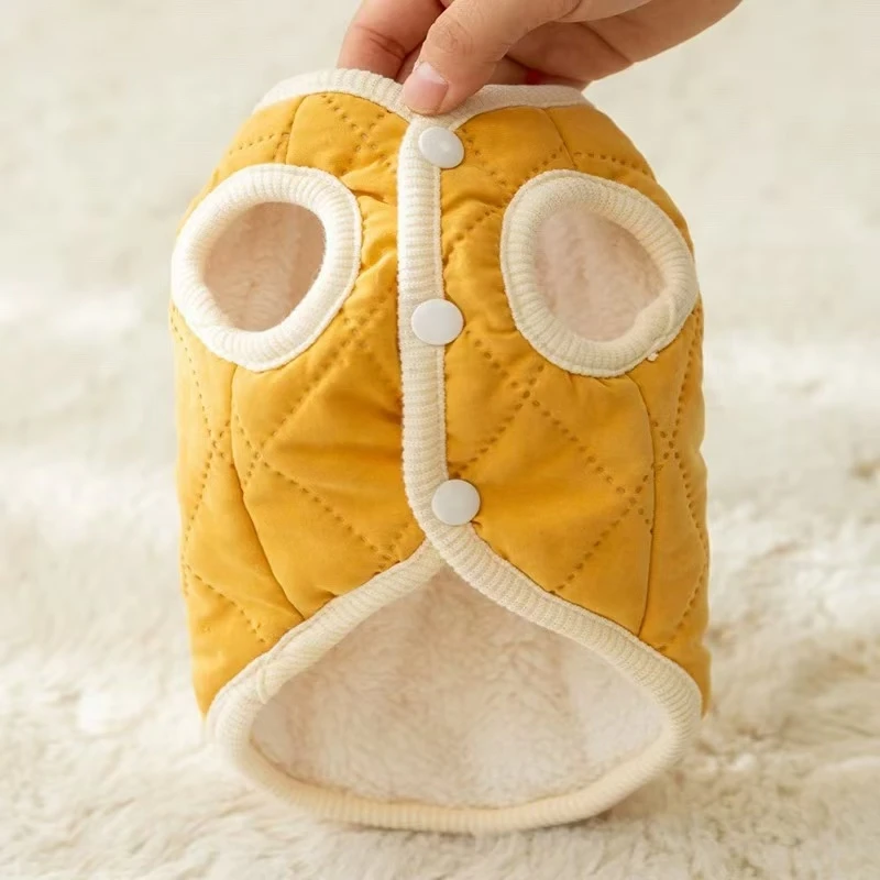 小清新大爆款宠物马甲加绒宠物衣服狗狗保暖棉衣背心泰迪比熊猫咪