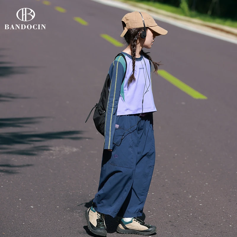 BANDOCIN/半度闲城市户外长裤秋夏宽松清凉儿童裤子潮流休闲裤