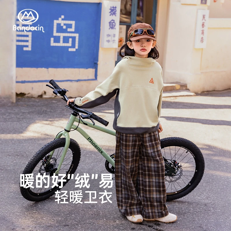 BANDOCIN/半度闲秋冬城市户外季新款宽松休闲加绒套头保暖卫衣