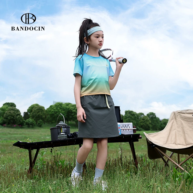 BANDOCIN/半度闲2024夏季户外儿童短裙套装时尚低价好物高能感