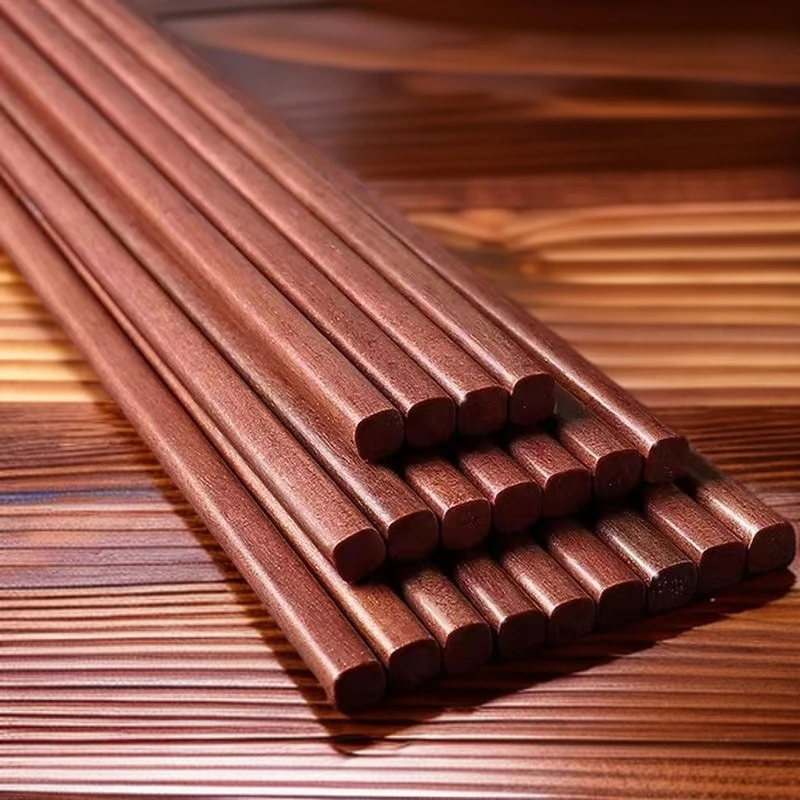 【40支】红木原木筷子家用高档筷子木制无漆无蜡铁木筷中式环保公筷
