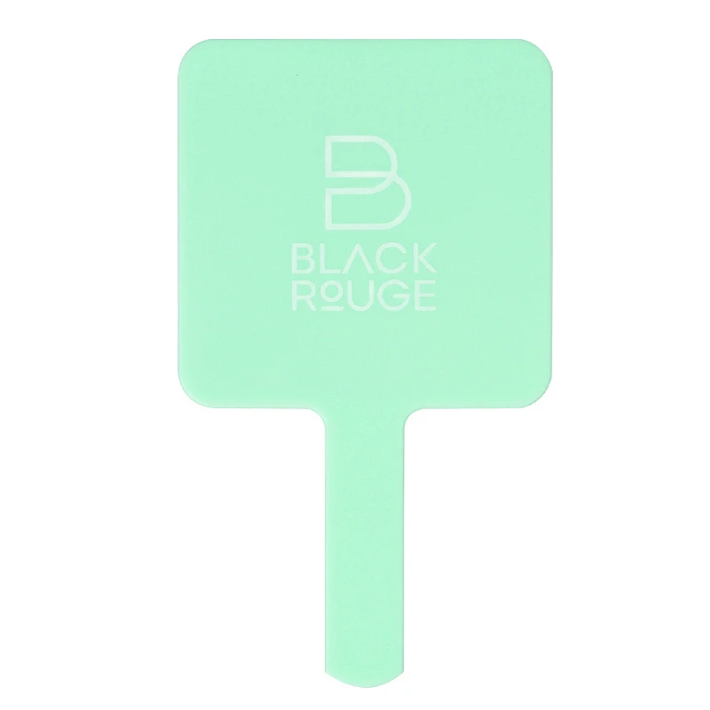 BLACKROUGE手持轻透化妆镜方形手拿镜清透绿色极简风梳妆高透镜子