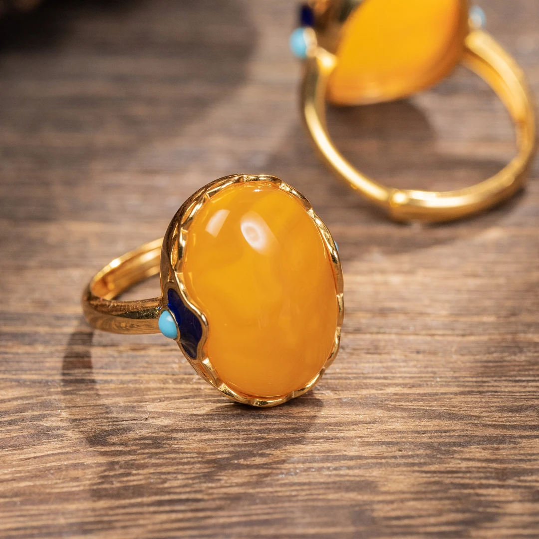 【普陀山小帅推荐】S40271-1 蜜蜡戒指显白气质款（多样性发货一件）