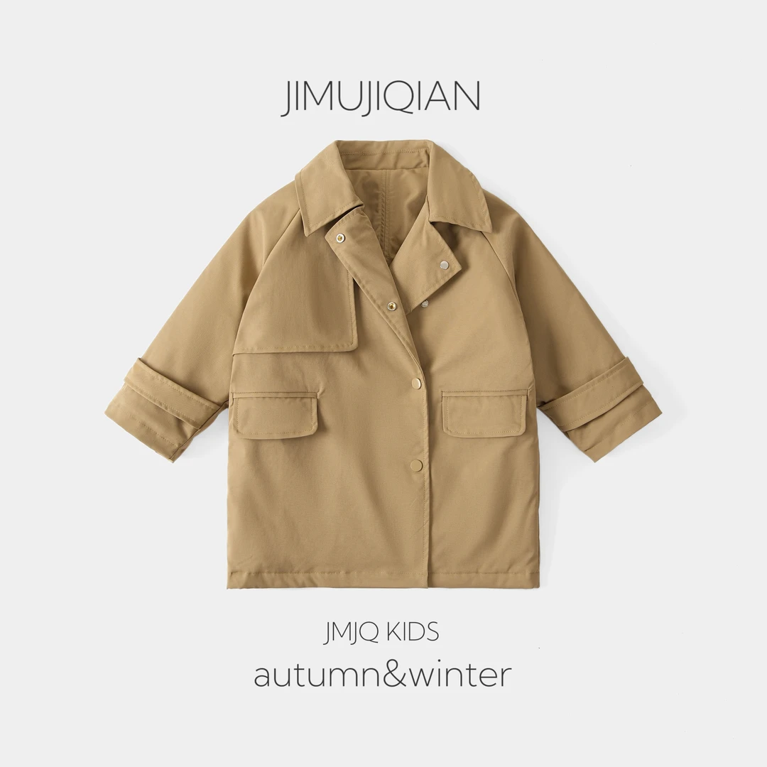 【大牌款 201179】秋冬季儿童重工防风绗棉中长款厚外套保暖风衣