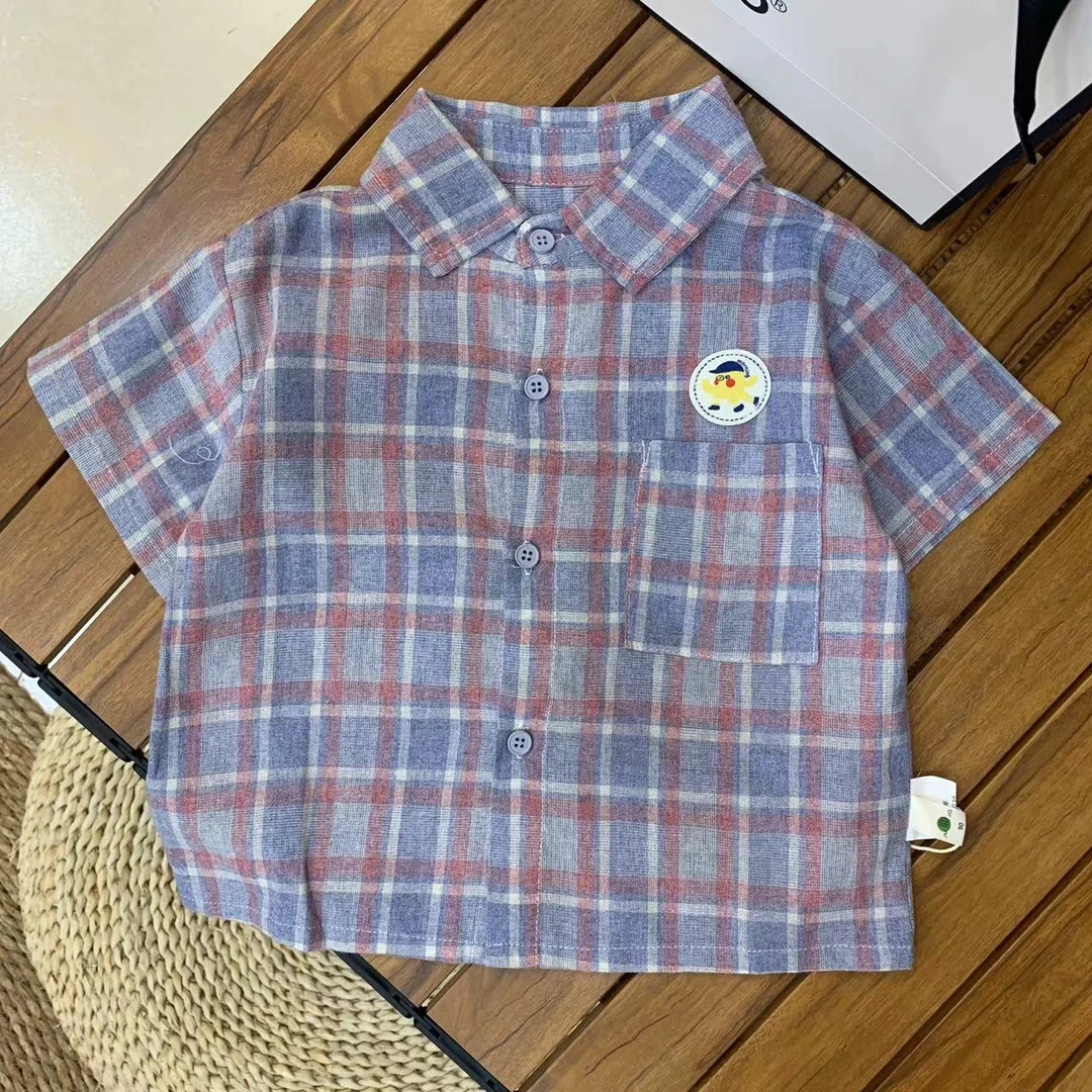 【断码处理 23391】夏季清爽透气清凉风格翻领短袖衬衫