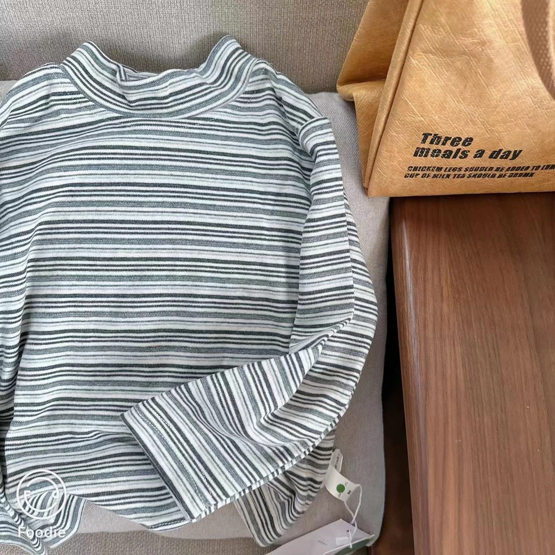 【断码处理 22508】秋冬中小童韩版亲肤高弹保暖单层中低领打底长袖