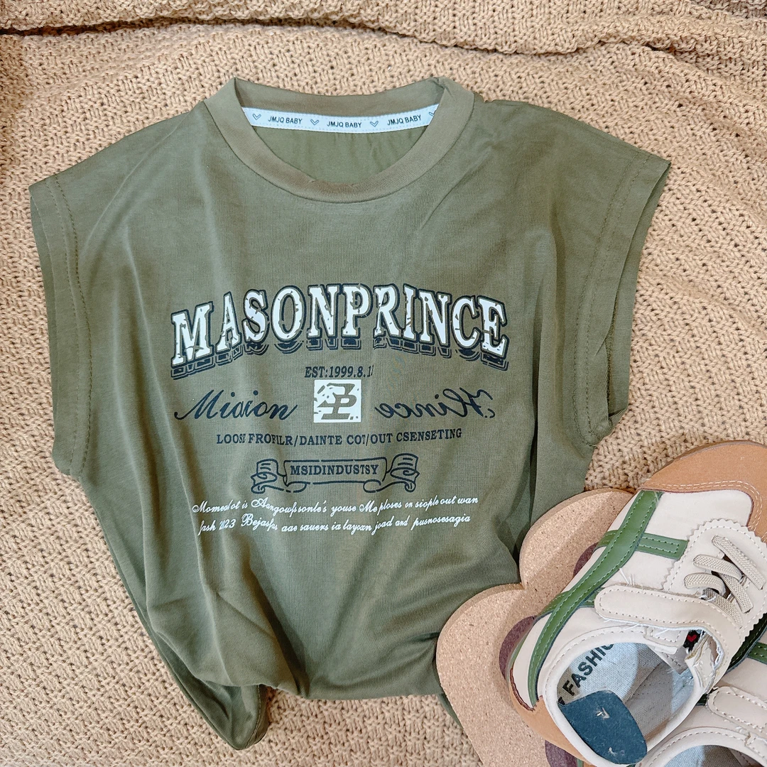 【JMJQ 20358】 三伏天夏季男女童韩版冰感薄款印字母清爽无袖背心