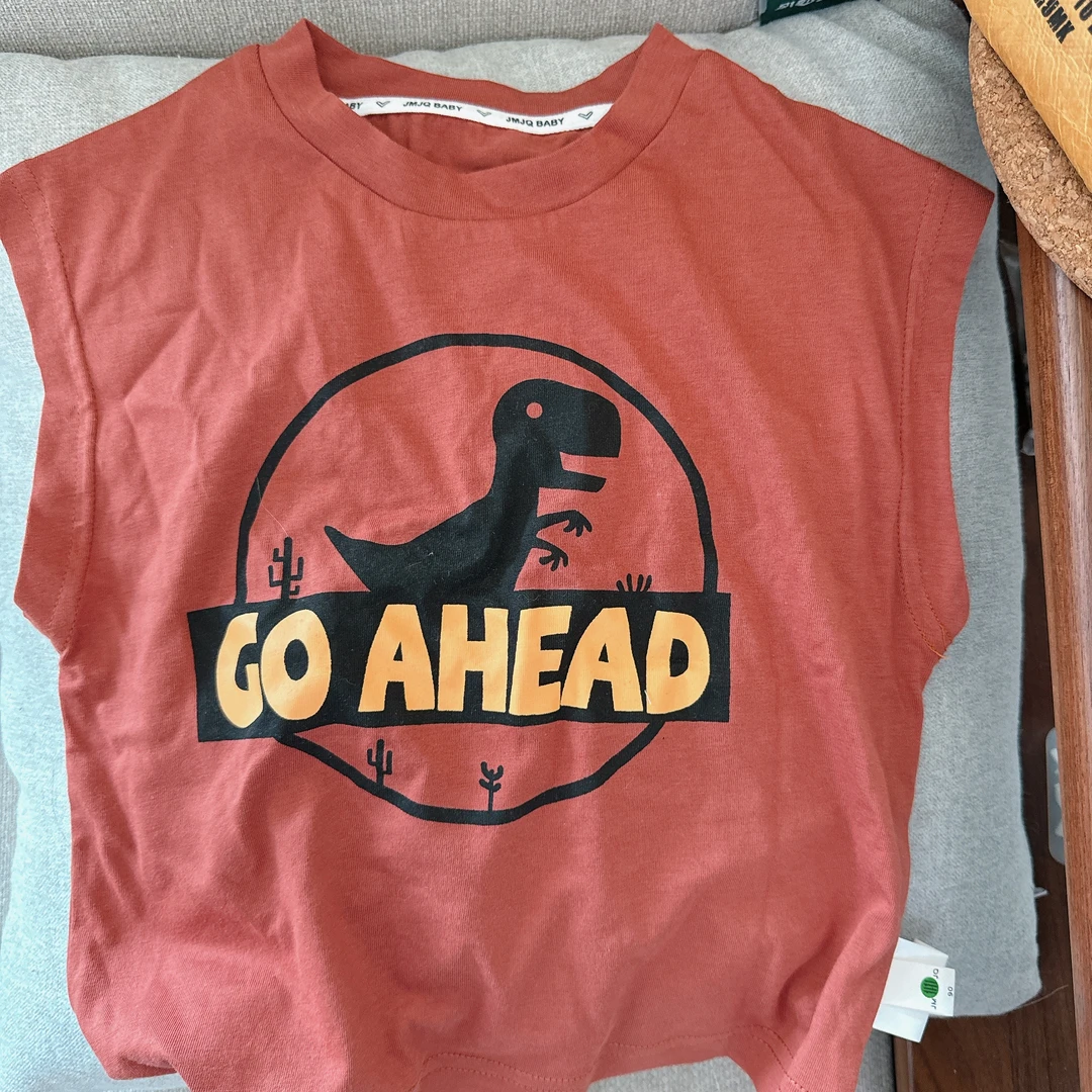 【JMJQ 20858】夏季新款儿童韩版卡通无袖背心短袖上衣