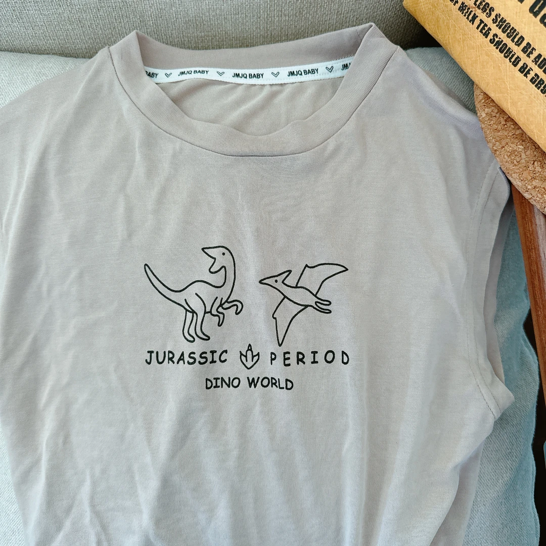 【JMJQ 20850】 夏季男女童韩版凉快冰爽恐龙印花无袖背心