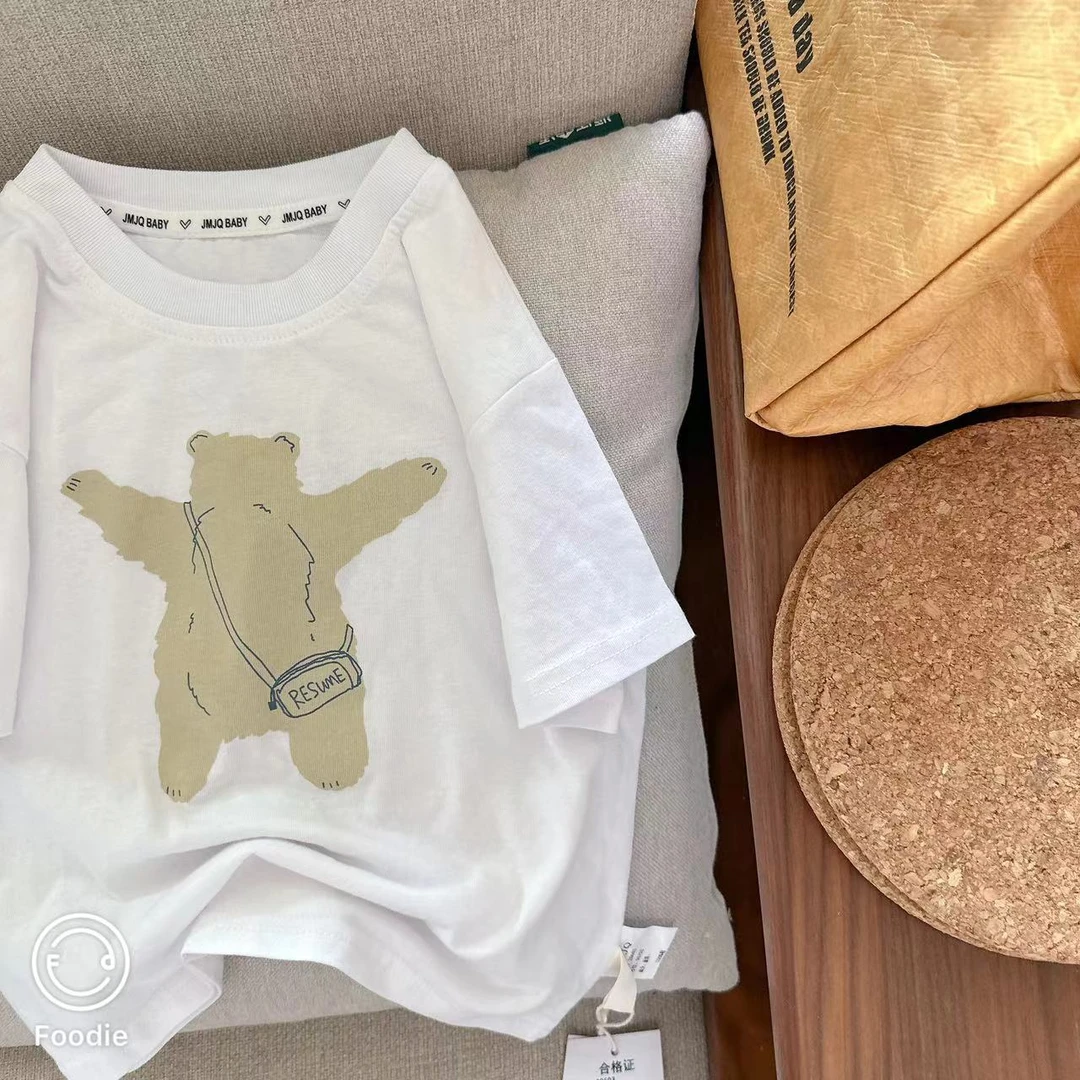 【JMJQ 20603】夏季新款儿童街潮卡通立体印花套头宽松短袖